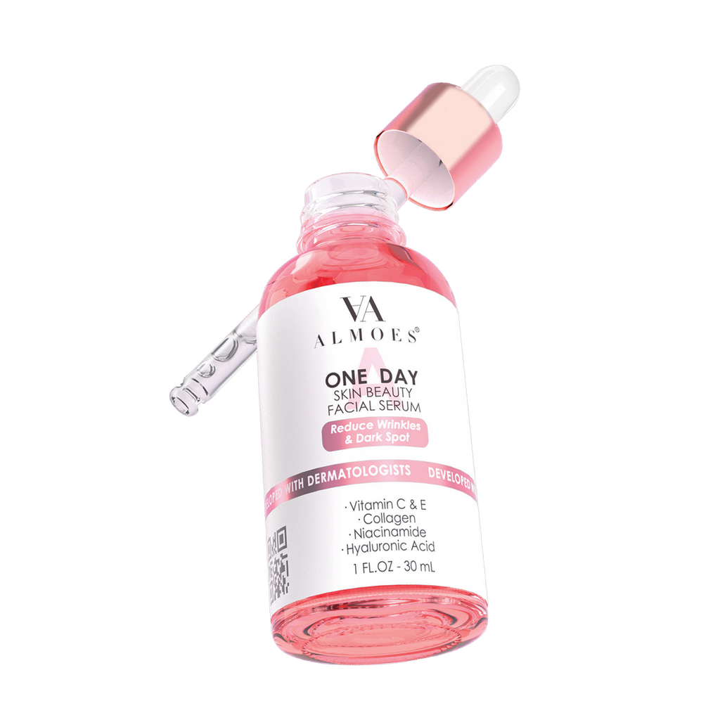 Almoes Serum, One A Day Skin Beauty Facial Serum, 20% Vitamin C, Alpha Arbutin, Polyglutamic Acid, 1 FL.OZ-30mL