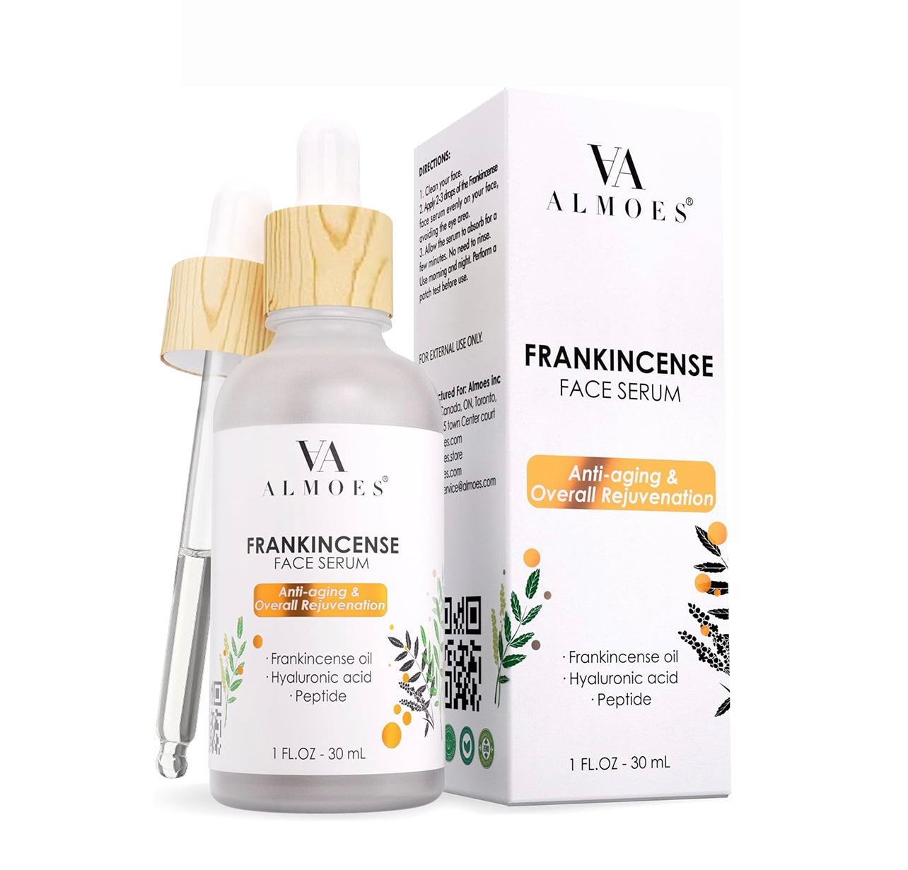 Almoes Serum, Frankincense Face Serum, Dark circles Under Eye, 1 FL.OZ-30mL