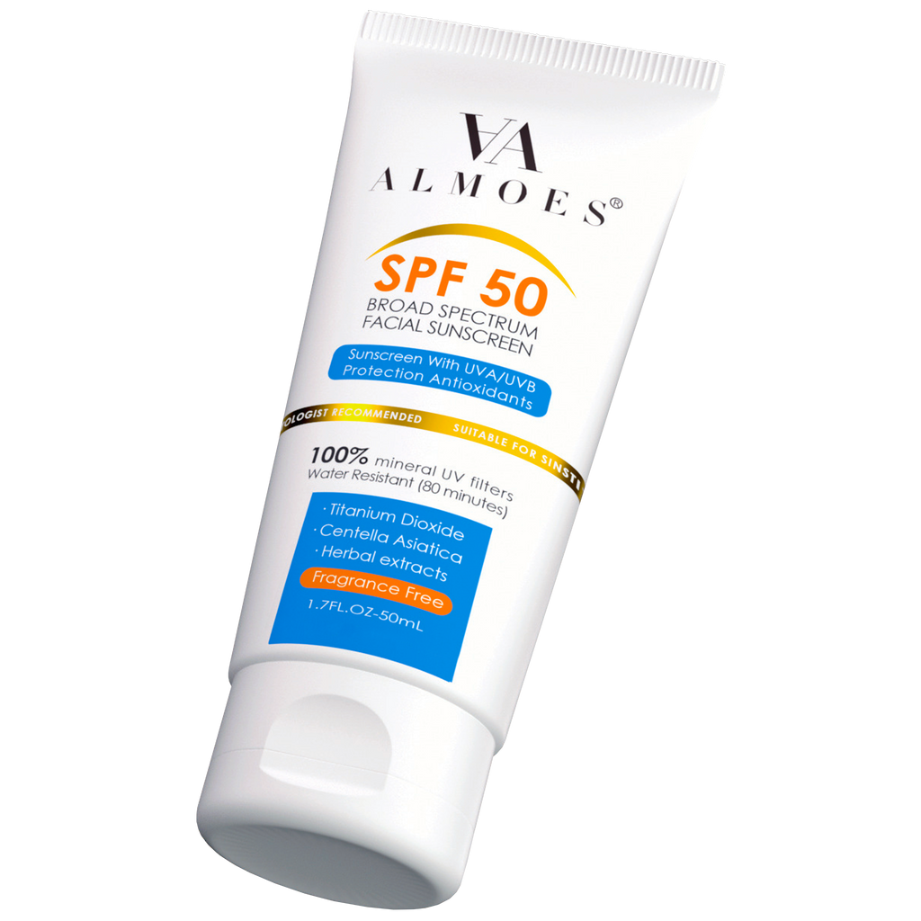Almoes SPF 50+ Clear Broad-Spectrum, Faciaj Sunscreen 50ML