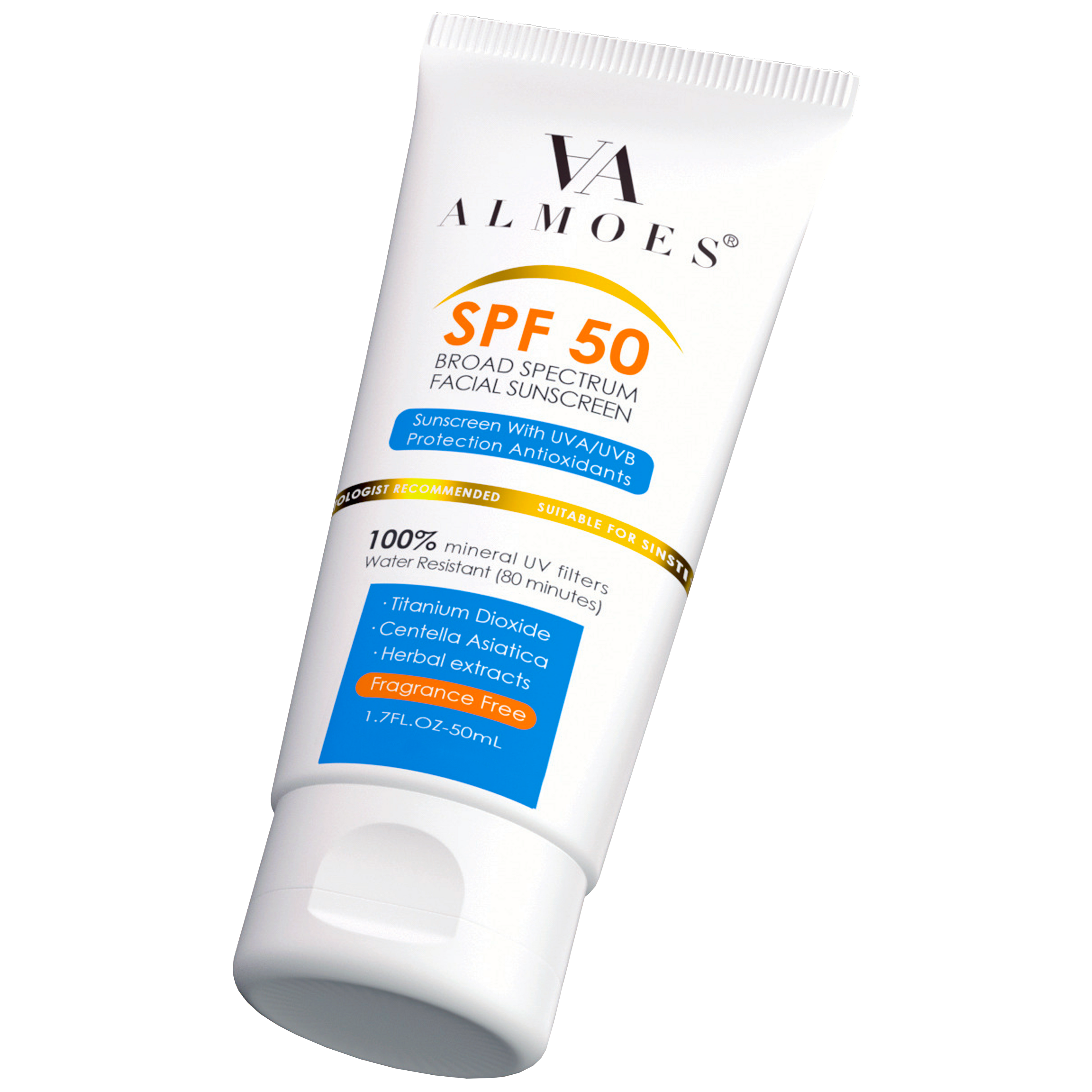 Almoes SPF 50+ Clear Broad-Spectrum, Faciaj Sunscreen 50ML