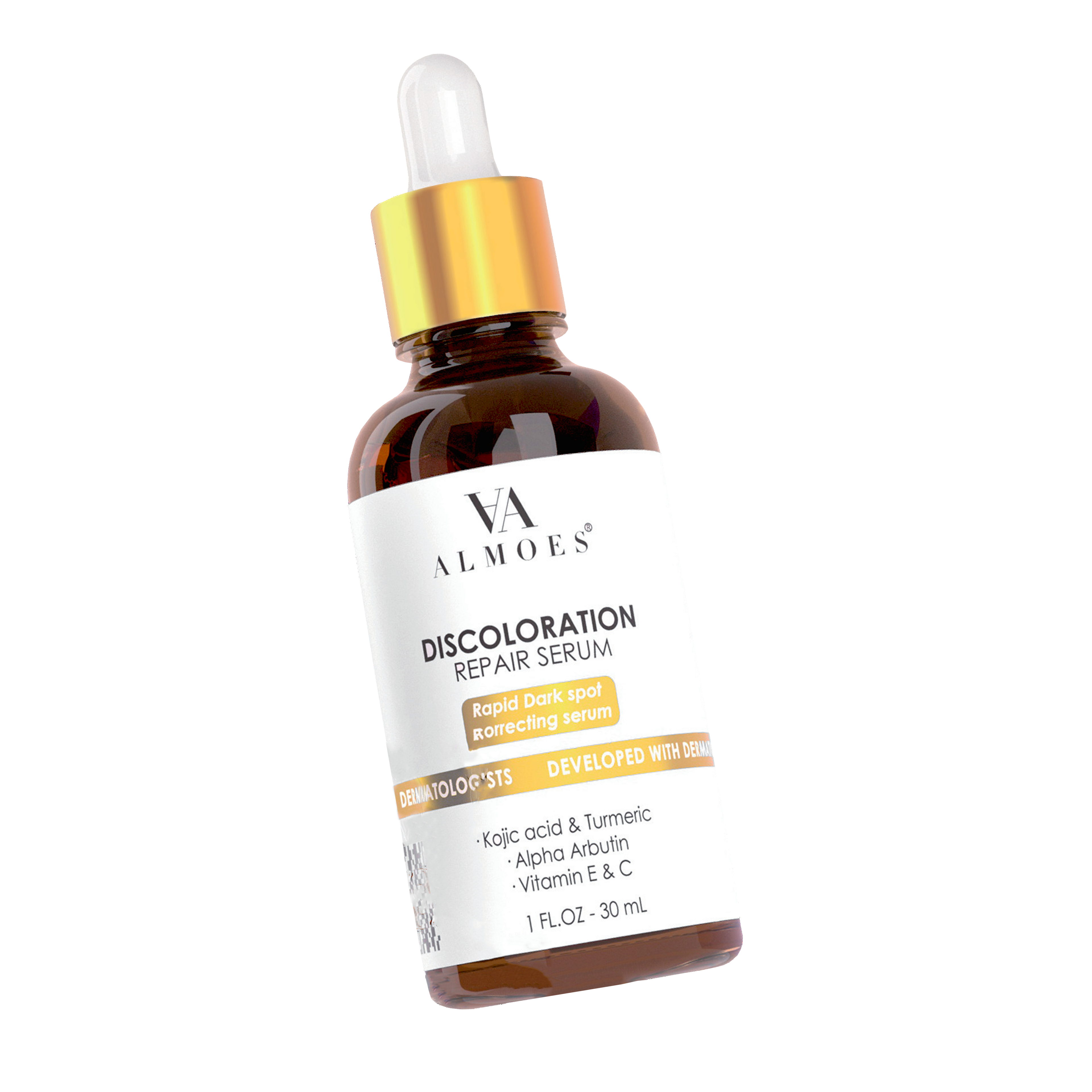 Almoes Serum, Discoloration Repair Serum ,ORGANIC Kojic Acid Serum with Vitamin C & Turmeric, 1 FL.OZ-30mL